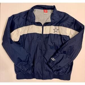 Vintage Reebok Men's NFL Dallas Cowboys Full Zip Windbreaker Jacket Size L